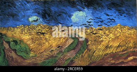 Champ de blé avec Crows 1890 ; Auvers-sur-oise, France de Vincent van Gogh Banque D'Images