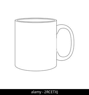 Modèle mug illustration vectorielle de modèle de contour de conception plate collection Illustration de Vecteur