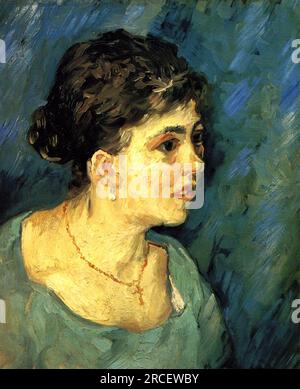 Portrait de femme en Bleu 1885 ; Anvers, Belgique par Vincent van Gogh Banque D'Images