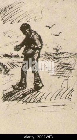 Semer face à gauche vers 1885 ; Nunen / Nuenen, pays-Bas par Vincent van Gogh Banque D'Images