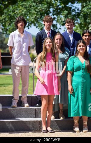 Madrid, Madrid, Espagne. 14 juillet 2023. Princesse Sofia assiste à une audience du Comité espagnol de la Fondation United World Colleges au Palais Zarzuela le 14 juillet 2023 à Madrid, Espagne (crédit image : © Jack Abuin/ZUMA Press Wire) USAGE ÉDITORIAL SEULEMENT! Non destiné à UN USAGE commercial ! Crédit : ZUMA Press, Inc./Alamy Live News Banque D'Images