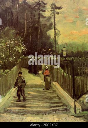 Sentier en pente à Montmartre 1886 ; Paris, France de Vincent van Gogh Banque D'Images