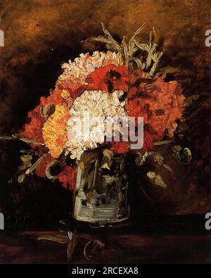 Vase avec œillets 1886 ; Paris, France de Vincent van Gogh Banque D'Images