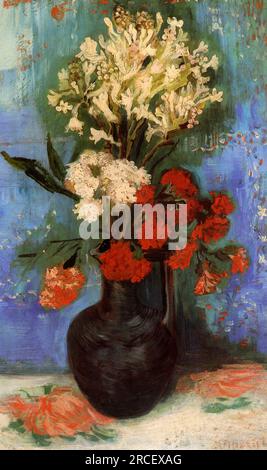 Vase avec œillets et autres fleurs 1886 ; Paris, France de Vincent van Gogh Banque D'Images