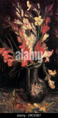 Vase avec Gladioli Rouge 1886 par Vincent van Gogh Banque D'Images