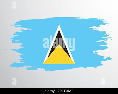 Drapeau de Sainte Lucie peint au pinceau Illustration de Vecteur