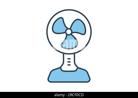 Icône du ventilateur de refroidissement de la table. Icône relative à l'électronique, appareils ménagers. Motif icône en forme de ligne plate. Conception vectorielle simple modifiable Illustration de Vecteur
