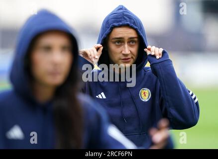 Lauren Davidson, écossaise, avant le match amical féminin au Kilmac Stadium, Dundee. Date de la photo : Vendredi 14 juillet 2023. Banque D'Images