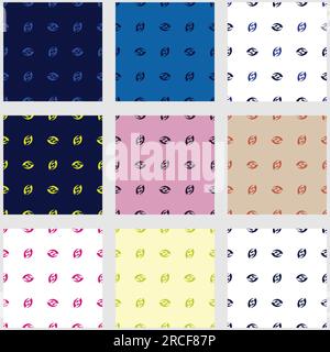 Collection de répétition abstraite de conception de graines arrangées verticalement et horizontalement dans une rangée Illustration de Vecteur