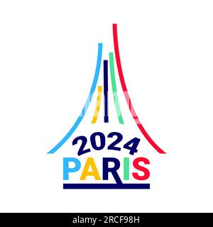 Paris 2024 Jeux olympiques. Logo pour les Jeux Olympiques. Illustration de Vecteur