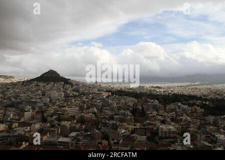 Vue depuis l'Acropole, Grèce Banque D'Images