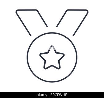 Symbole de médaille isolée. Concept de championnat. Illustration de Vecteur