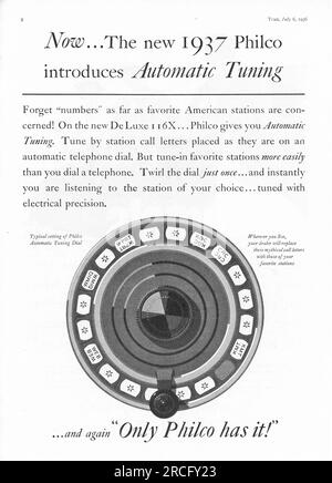 Vintage Time Magazine 6 juillet 1936 publication publicitaire, États-Unis Banque D'Images