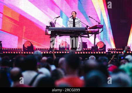 Milan, Italie. 06 juillet 2023. Roby Facchinetti de Pooh se produit en direct au stade San Siro le 06 juillet 2023 à Milan, Italie (photo Alessandro Bremec/NurPhoto) crédit : NurPhoto SRL/Alamy Live News Banque D'Images