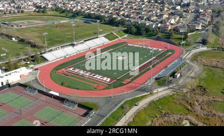 Terrain de football Whitney High School Banque D'Images