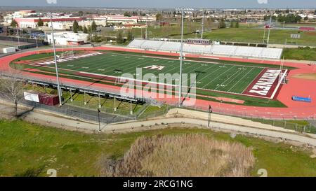 Terrain de football Whitney High School Banque D'Images