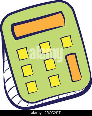 Vecteur d'icône d'esquisse de calculatrice de couleur isolée Illustration de Vecteur