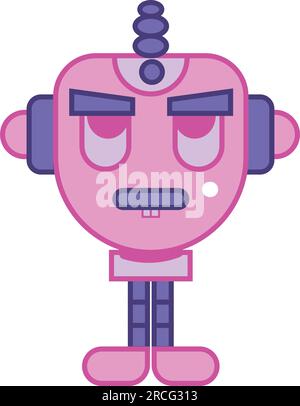 Vecteur d'icône de personnage de jouet de robot coloré isolé Illustration de Vecteur