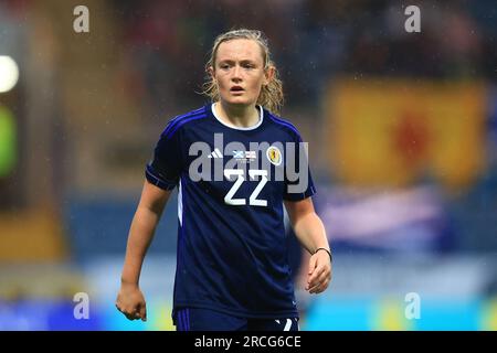 14 juillet 2023 ; Dens Park, Dundee, Écosse : International football Womens friendly, Écosse contre Irlande du Nord ; Erin Cuthbert d'Écosse Banque D'Images