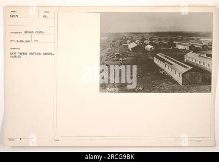 Centre hospitalier beau Desert, France, sur une photographie prise par le photographe Symbo pour le signal corps. Cette image, avec la description 'Centre hospitalier beau Desert, France', a été reçue le 10 mars 1921. Il fait partie d'une collection de photographies documentant les activités militaires américaines pendant la première Guerre mondiale. Le numéro d'identification de cette image particulière est 64072. Banque D'Images