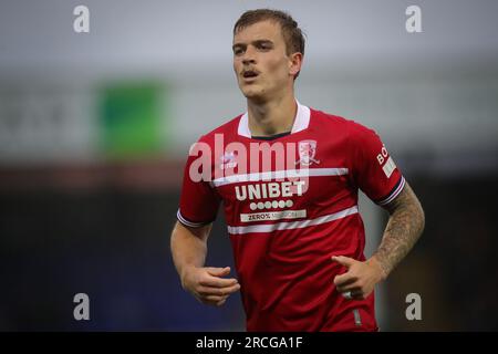 Hartlepool, Royaume-Uni. 14 juillet 2023. Marcus Forss #9 de Middlesbrough lors du match amical de pré-saison Hartlepool United vs Middlesbrough au suit Direct Stadium, Hartlepool, Royaume-Uni, le 14 juillet 2023 (photo de James Heaton/News Images) à Hartlepool, Royaume-Uni le 7/14/2023. (Photo de James Heaton/News Images/Sipa USA) crédit : SIPA USA/Alamy Live News Banque D'Images