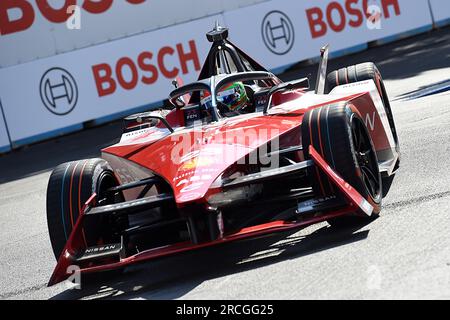 Rome, Latium. 14 juillet 2023. Sacha Fenestraz team Nissan lors des essais libres de l'Eprix à Rome. Rome (Italie), 14 juillet 2023 Photographer01 crédit : Agence de photo indépendante/Alamy Live News Banque D'Images