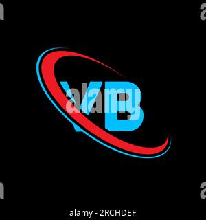 Logo VB V B lettre. Lettre initiale VB cercle lié majuscule monogramme logo rouge et bleu. Logo VB, design V B. vb, v b Illustration de Vecteur