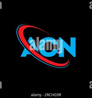 Logo ACN. Lettre ACN. Logo de lettre ACN. Initiales logo ACN liées à un cercle et logo monogramme majuscule. Typographie ACN pour la technologie, les entreprises Illustration de Vecteur
