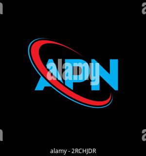 Logo APN. Lettre APN. Logo de la lettre APN. Initiales APN logo lié avec cercle et logo monogramme majuscule. Typographie APN pour la technologie, les entreprises Illustration de Vecteur