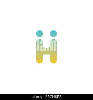 Lettre H deux personnes logo Design. Vecteur de logo H. Illustration de Vecteur