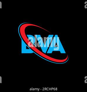 Logo BVA. Lettre BVA. Logo de lettre BVA. Initiales logo BVA lié avec cercle et logo monogramme majuscule. Typographie BVA pour la technologie, les entreprises Illustration de Vecteur