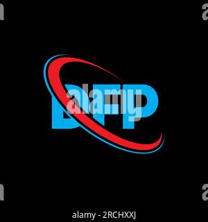 Logo DFP. Lettre DFP. Logo de lettre DFP. Initiales DFP logo lié avec cercle et logo monogramme majuscule. Typographie DFP pour la technologie, les entreprises Illustration de Vecteur