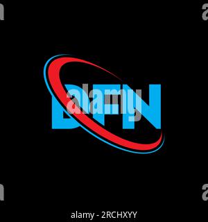 Logo DFN. Lettre DFN. Logo de la lettre DFN. Initiales DFN logo lié avec cercle et logo monogramme majuscule. Typographie DFN pour la technologie, les entreprises Illustration de Vecteur
