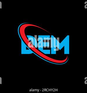 Logo DEM. Lettre DEM. Logo de lettre DEM. Initiales DEM logo lié avec cercle et logo monogramme majuscule. Typographie DEM pour la technologie, les entreprises Illustration de Vecteur