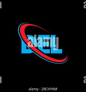 DEL logo. SUPPR lettre. Logo DEL lettre. Initiales DEL logo liées avec cercle et logo monogramme majuscule. DEL typographie pour la technologie, les entreprises Illustration de Vecteur
