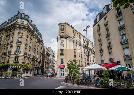 Place de Moro-Giafferi, 14e arrondissement,, Paris, France Banque D'Images