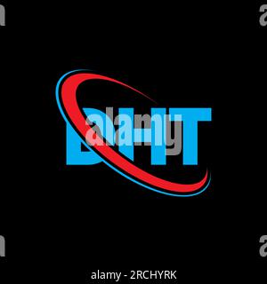 Logo DHT. Lettre DHT. Logo DHT lettre. Initiales DHT logo lié avec cercle et logo monogramme majuscule. Typographie DHT pour la technologie, les entreprises Illustration de Vecteur