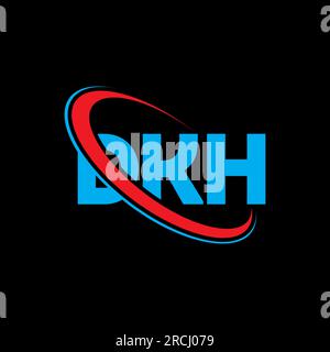 Logo DKH. Lettre DKH. Logo de lettre DKH. Initiales DKH logo lié avec cercle et logo monogramme majuscule. DKH typographie pour la technologie, les entreprises Illustration de Vecteur