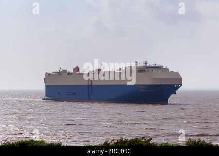 Roro Aquamarine Ace en route pour Royal Portbury Docks Banque D'Images