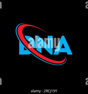Logo ADN. Lettre ADN. Logo de la lettre ADN. Initiales DNA logo lié avec cercle et logo monogramme majuscule. Typographie ADN pour la technologie, les entreprises Illustration de Vecteur