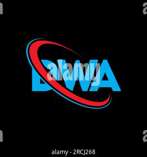 Logo DWA. Lettre DWA. Logo DWA lettre. Initiales DWA logo lié avec cercle et logo monogramme majuscule. Typographie DWA pour la technologie, les entreprises Illustration de Vecteur