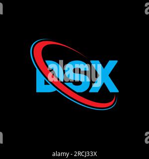 Logo DSX. Lettre DSX. Logo de lettre DSX. Initiales DSX logo lié avec cercle et logo monogramme majuscule. Typographie DSX pour la technologie, les entreprises Illustration de Vecteur