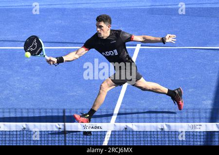 Rome, Italie. 14 juillet 2023. Maxi Sanchez (ARG) lors du QF de la BNL Italie Major Premier Padel à Foro Italico, le 14 juillet 2023 Rome, Italie crédit : Independent photo Agency/Alamy Live News Banque D'Images