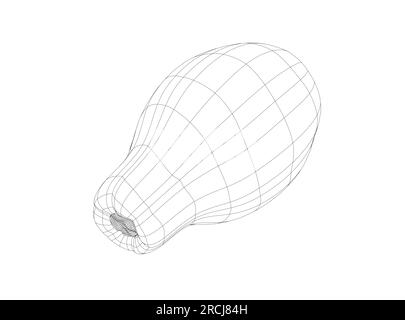 Icône vectorielle Wireframe fruit de papaye, dessin illustration monochrome. Nutrition saine, nourriture biologique, produit végétarien. Vecteur dessiné à la main papaye ill Illustration de Vecteur