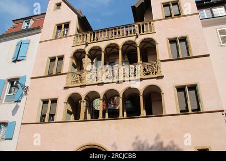 hôtel particulier gothique (maison des chevaliers de saint-jean) à colmar en alsace (france) Banque D'Images