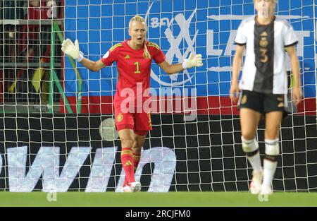 Furth, Deutschland. 07 juillet 2023. Firo : football 07.07.2023, match test, match amical, préparation pour la coupe du monde féminine 2023 saison 2023/2024, 23/24 match national équipe nationale senior féminine Allemagne, Allemagne - Zambie déçue, merle gladms après le but pour 2,0 crédit : dpa / Alamy Live News Banque D'Images