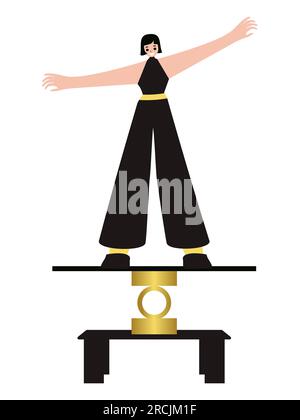 Circus équilibreur artiste Balancing Act Circus gymnaste illustration Elément de conception isolé sur fond blanc illustration vectorielle Illustration de Vecteur