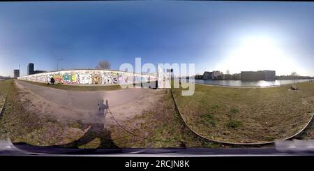 Vue panoramique à 360° de Galerie côté est, le mur, Berlin