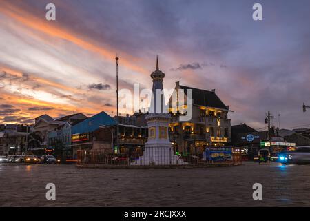 14 juillet 2023 : Tugu Yogyakarta, alias Golong Gilig Monument, est une icône historique de Yogyakarta, en Indonésie, construite par Sri Sultan Hamengkubuwono I en 1775. Banque D'Images