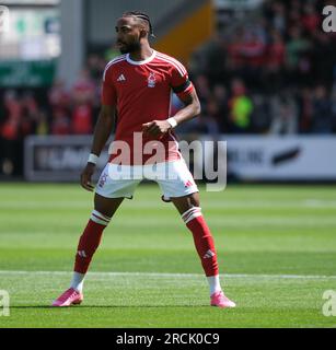 Meadow Lane, Nottingham, Royaume-Uni. 15 juillet 2023. Pré-saison football friendly, Notts County contre Nottingham Forest ; Emmanuel Dennis de Nottingham Forest Credit : action plus Sports/Alamy Live News Banque D'Images